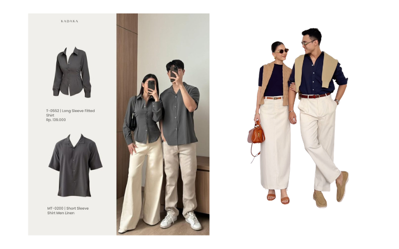 quần ống suông lưng thun đơn giản