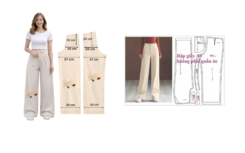 quần ống suông lưng thun đơn giản đẹp