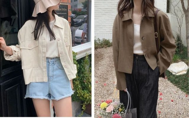 Áo khoác kaki nữ 2 lớp Hàn Quốc