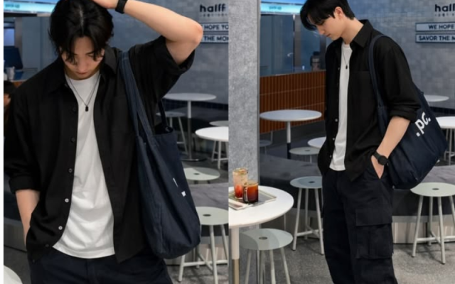 áo sơ mi phối với quần đen
