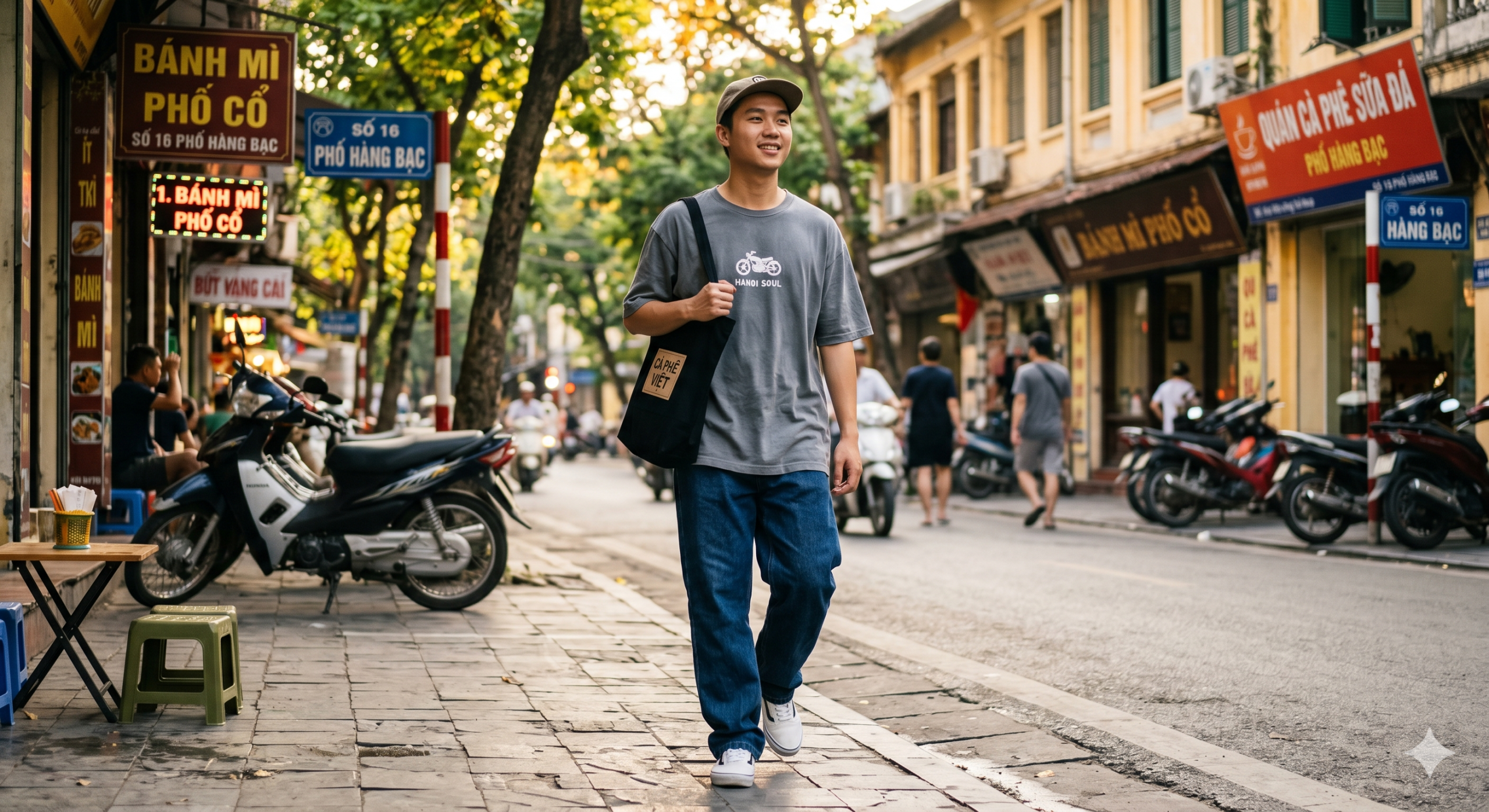 Áo phông rộng mặc với quần gì