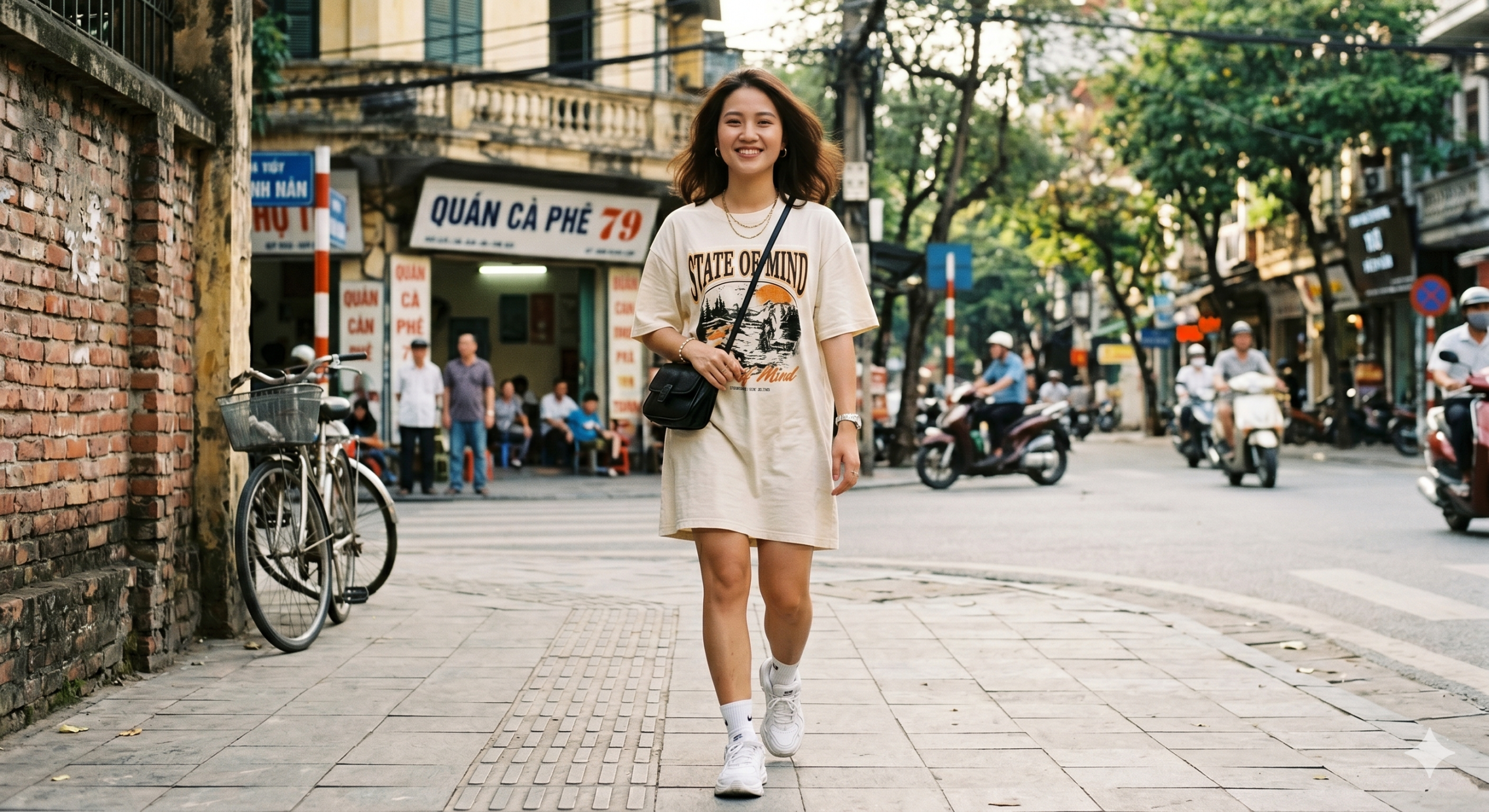 Cách mặc áo phông rộng đẹp: