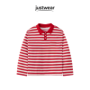 Áo Polo Sọc Dài Tay Unisex Nam Nữ 45kg-85kg