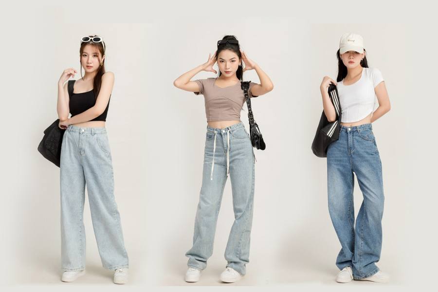 Áo Croptop phối cùng quần cạp cao cho nấm lùn
