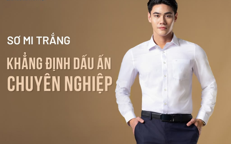 phối đồ với áo sơ mi trắng chuyên nghiệp