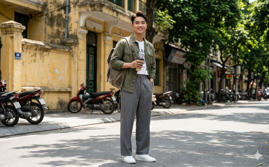 Hướng dẫn cách phối quần ống rộng cho người béo bụng tối ưu vóc dáng