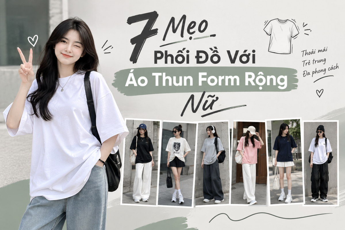 7 mẹo phối đồ với áo thun form rộng nữ